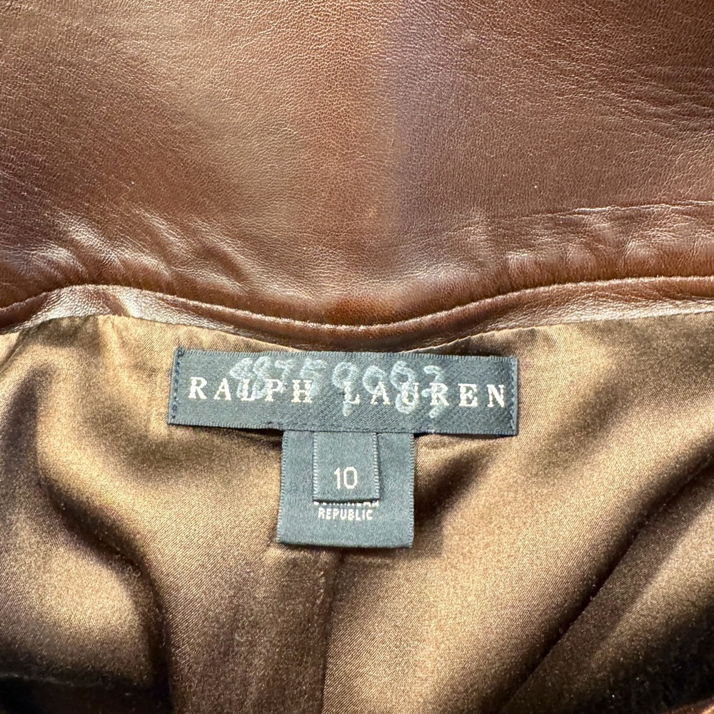 Ralph Lauren Brown Pencil Skirt with Buckle Detail - Picture 5 of 5